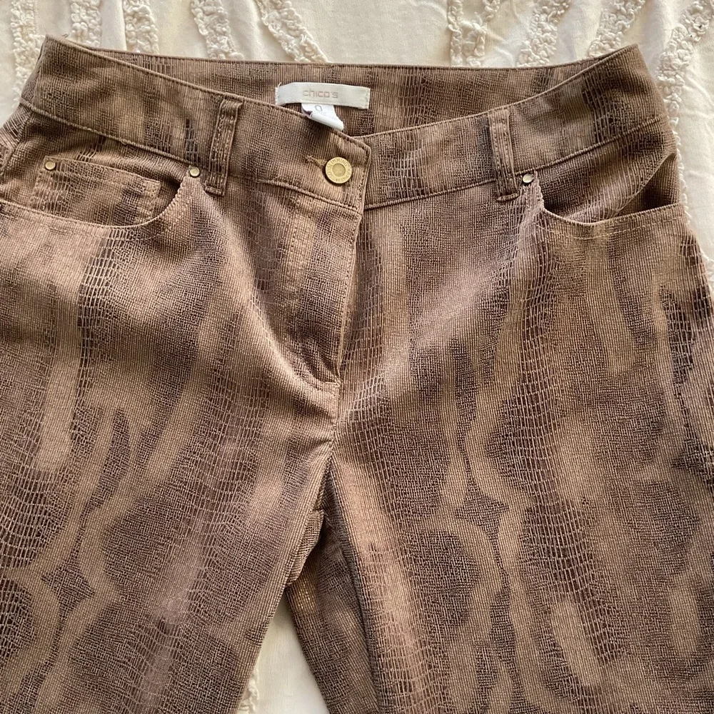 Chico's Brown Snake Print Pants - Picture 4 of 6